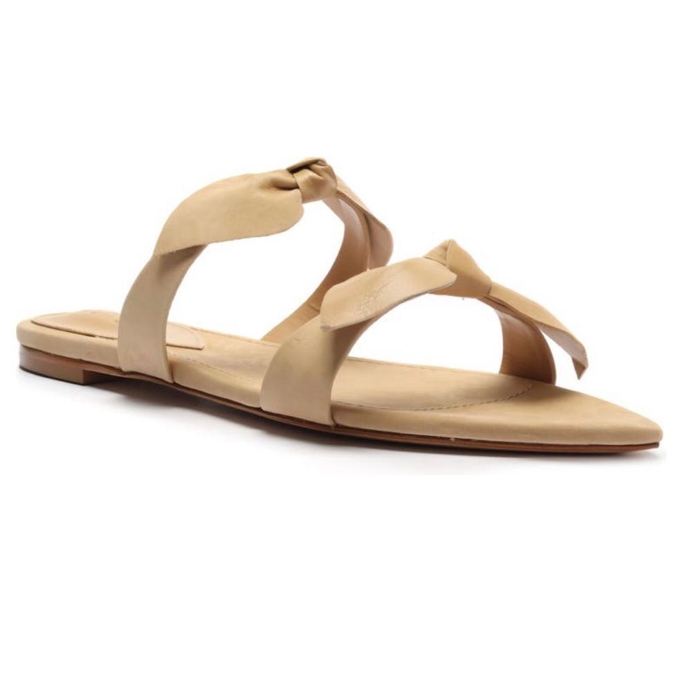 Schutz Bow Flat Leather Sandals NIB 7.5 - Picture 2 of 10